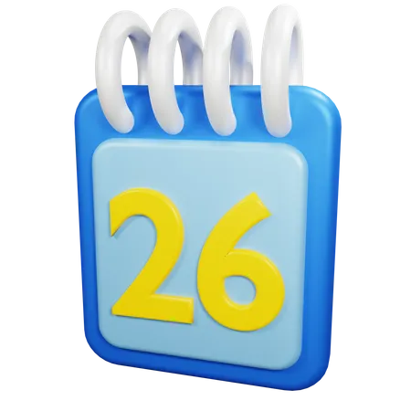 26 Date  3D Icon