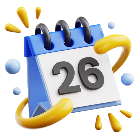 26 Date  3D Icon