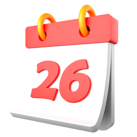 26 Date  3D Icon