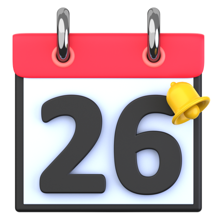 26 Date  3D Icon