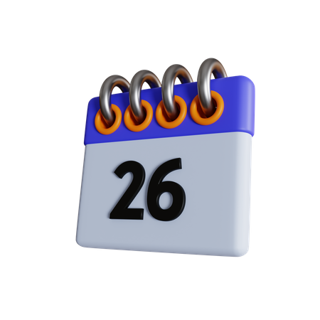 26 Datum  3D Icon