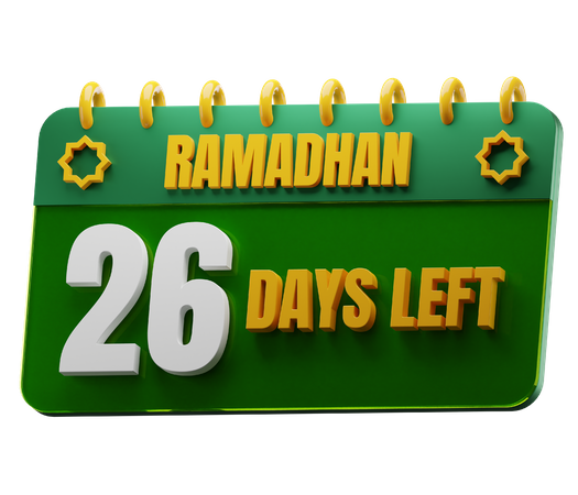 26 Days Left to Ramadan  3D Icon