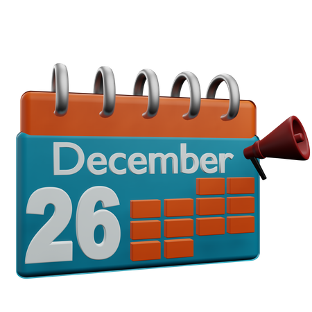 26 December  3D Icon