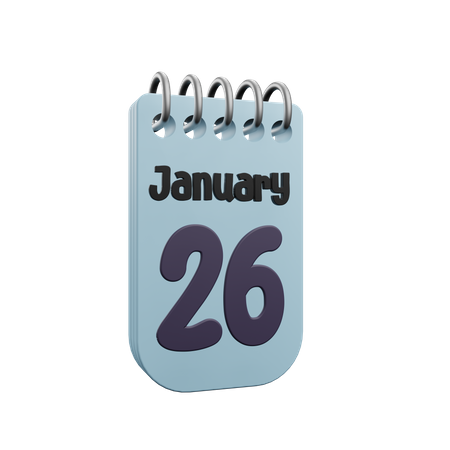 Calendario 26 de enero  3D Icon