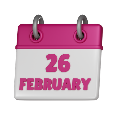 26 February  3D Icon