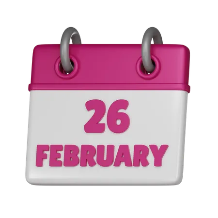 26 February  3D Icon