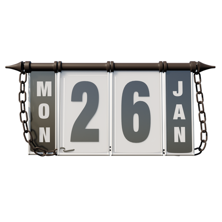 26. Januar Montag  3D Illustration