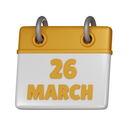 26 March  3D Icon