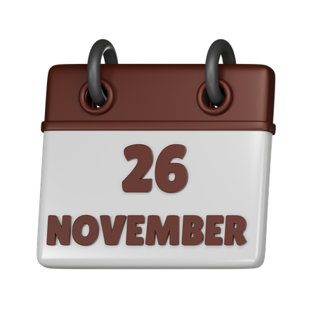 26 November  3D Icon