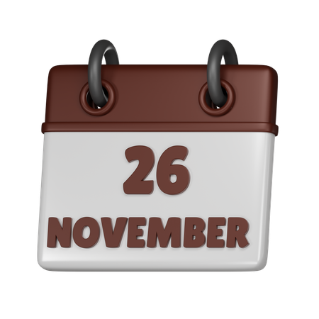 26 de noviembre  3D Icon