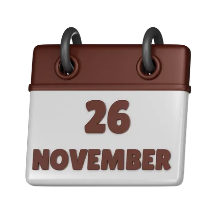 26 de noviembre  3D Icon