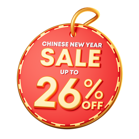 26 Percentage Discount  3D Icon