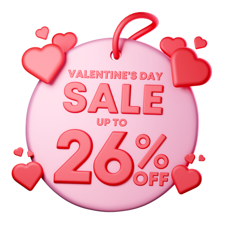 26 Percentage Discount  3D Icon