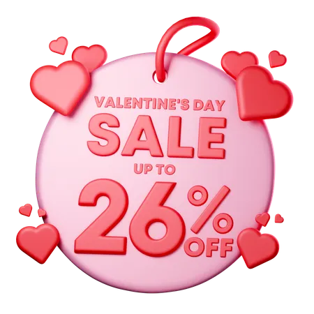 26 Percentage Discount  3D Icon