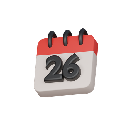 26th the twenty-sixth day  3D Icon