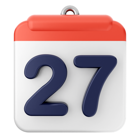 Calendario 27  3D Icon