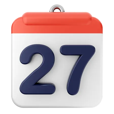 Calendario 27  3D Icon