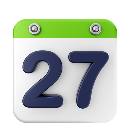 Calendario 27  3D Icon