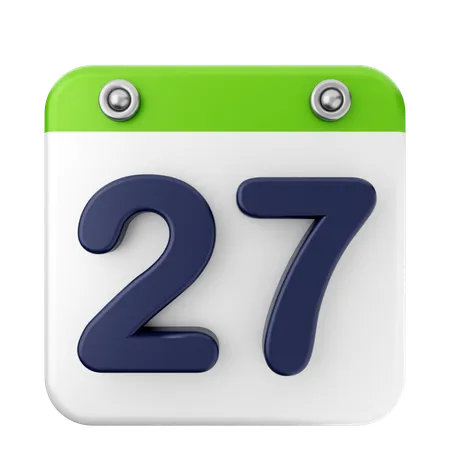 Calendario 27  3D Icon