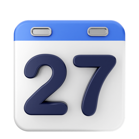 Calendario 27  3D Icon