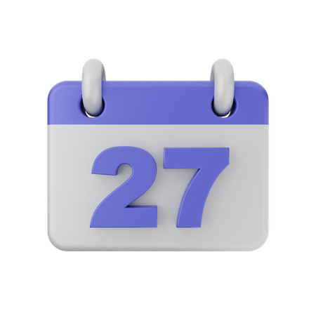 Calendário de 27 datas  3D Icon