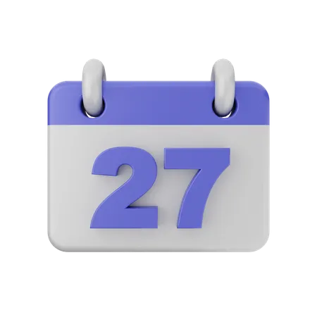 Calendário de 27 datas  3D Icon