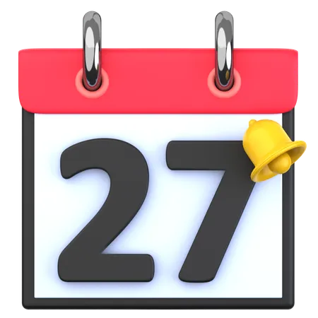 27 Date  3D Icon