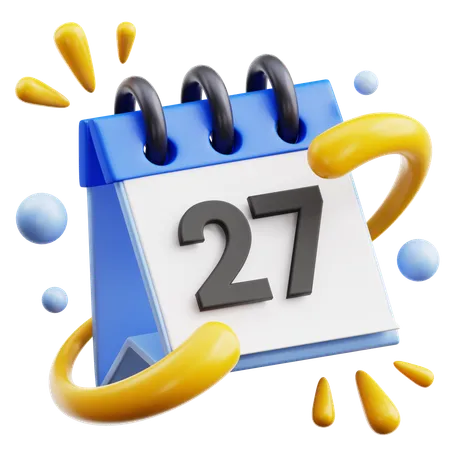 27 date  3D Icon