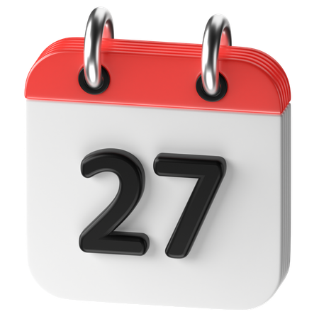 27 Date  3D Icon