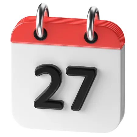 27 Date  3D Icon