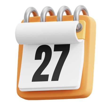 27 Date  3D Icon