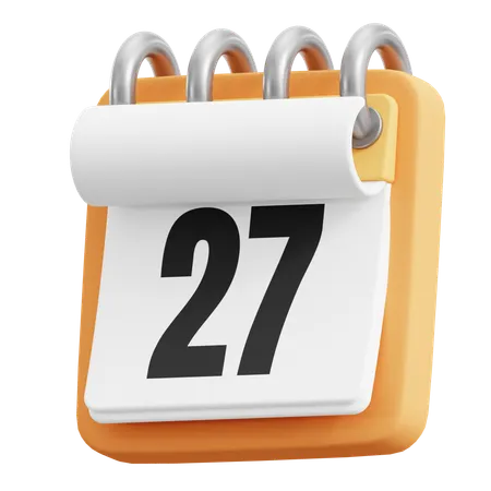 27 Date  3D Icon