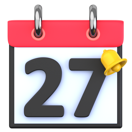 27 Date  3D Icon