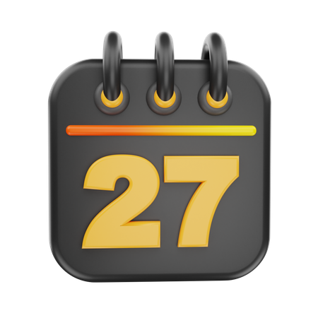 27 Date  3D Icon