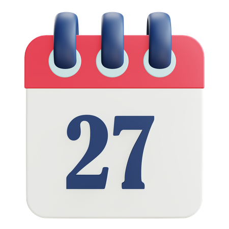 27 Date  3D Icon