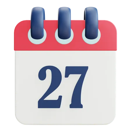 27 Date  3D Icon