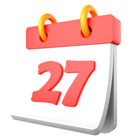 27 Date  3D Icon