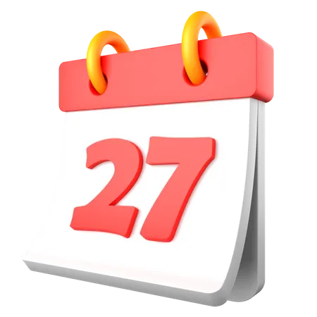 27 Date  3D Icon