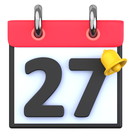 27 Date  3D Icon