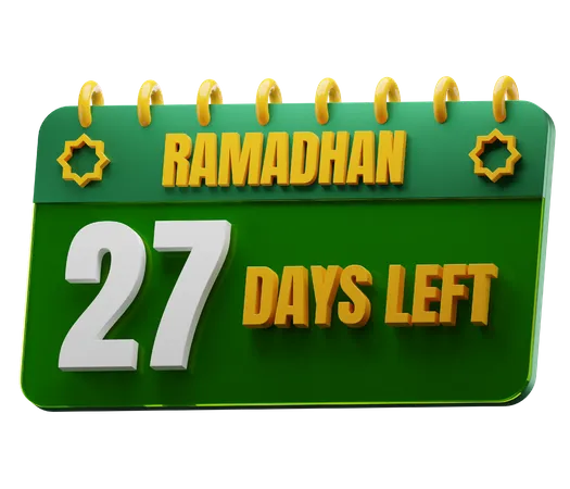 27 Days Left to Ramadan  3D Icon