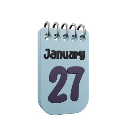 Calendario 27 de enero  3D Icon