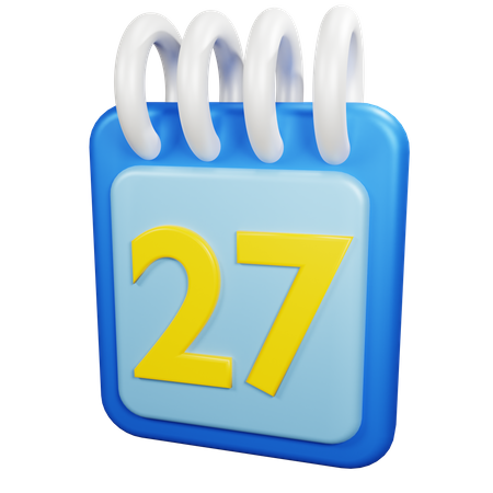 27 fecha  3D Icon