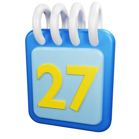27 fecha  3D Icon