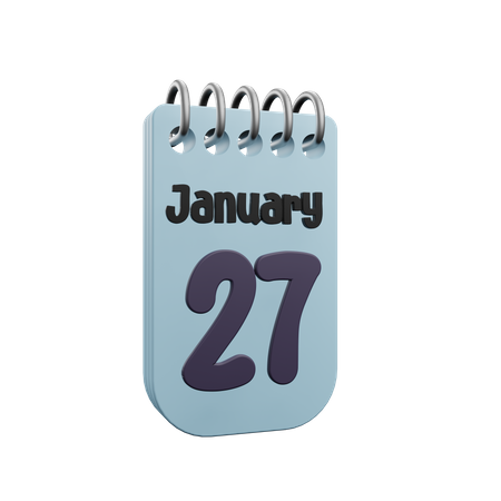 27 January Calender  3D Icon