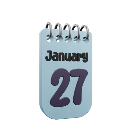 Calendrier du 27 janvier  3D Icon