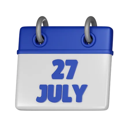 27 July  3D Icon