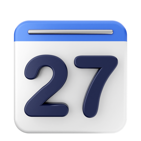 27th Calendar  3D Icon