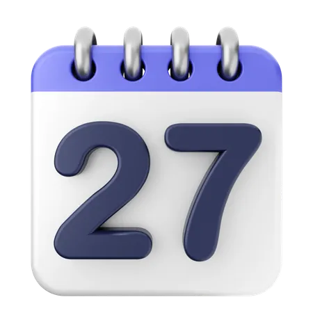 27th Calendar  3D Icon