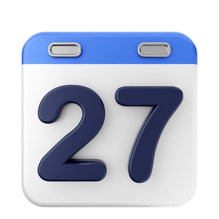 27th Calendar  3D Icon