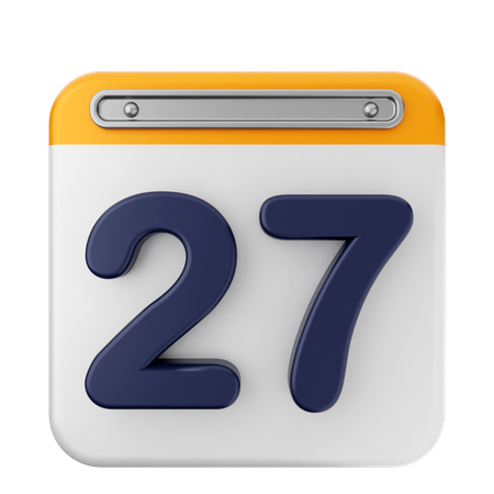 27th Calendar  3D Icon